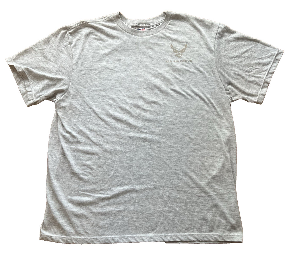 US Air Force PT T Shirt XL Gray Soffe Dri-Release Reflective Logo